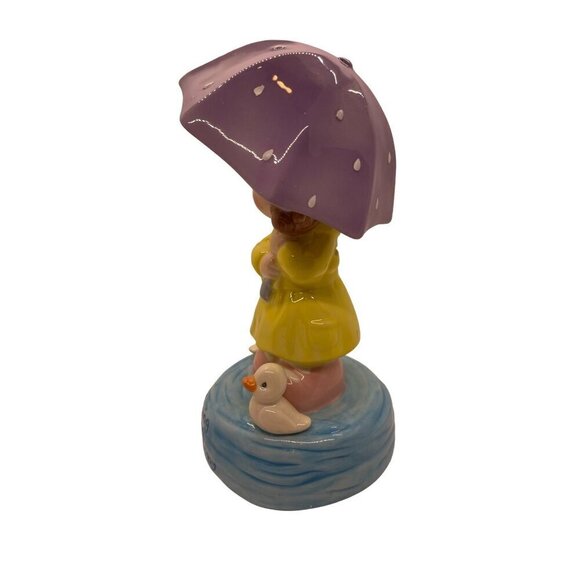 Precious Moments Saving For A Rainy Day Piggy Bank Ceramic Umbrella Box Enesco - Picture 3 of 8